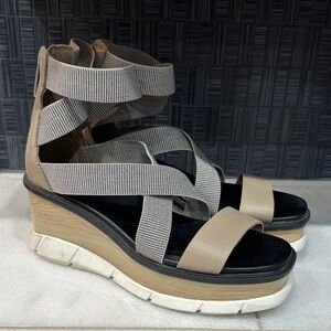 Sorel Women's Wedge Sandals - Beige and Black